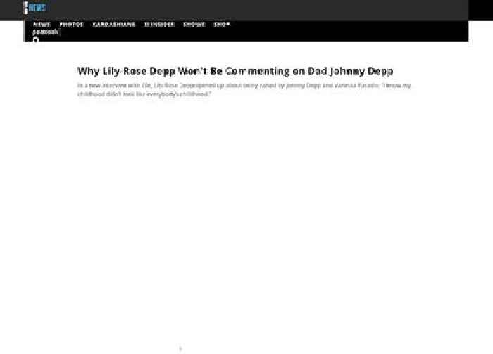 
                        Why Lily-Rose Depp Won't Be Commenting on Dad Johnny Depp

