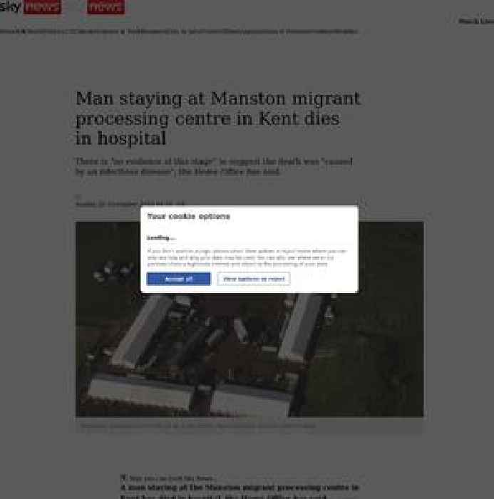 Person staying at Manston migrant processing centre dies in hospital