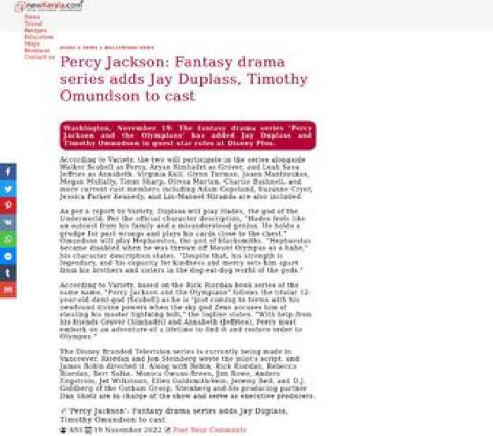 'Percy Jackson': Fantasy drama series adds Jay Duplass, Timothy Omundson to cast