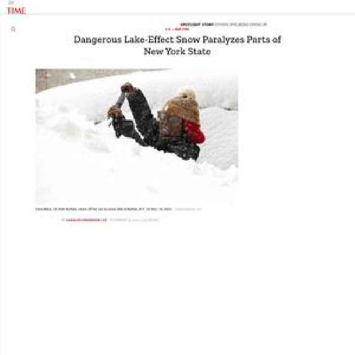 Dangerous Lake-Effect Snow Paralyzes Parts of New York State