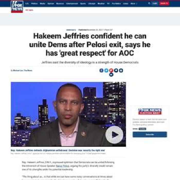 Hakeem Jeffries confident he can unite Dems after Pelosi exit, says he has 'great respect' for AOC