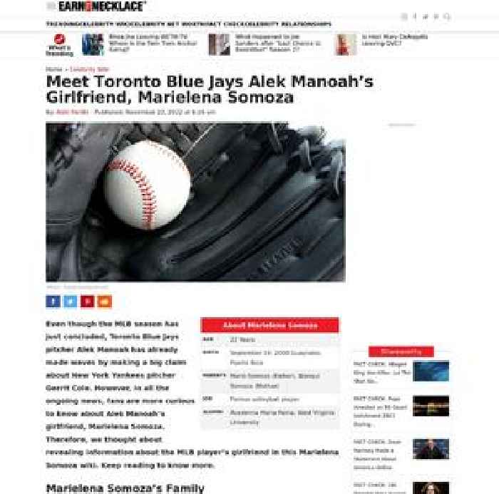 Meet Toronto Blue Jays Alek Manoah’s Girlfriend, Marielena Somoza