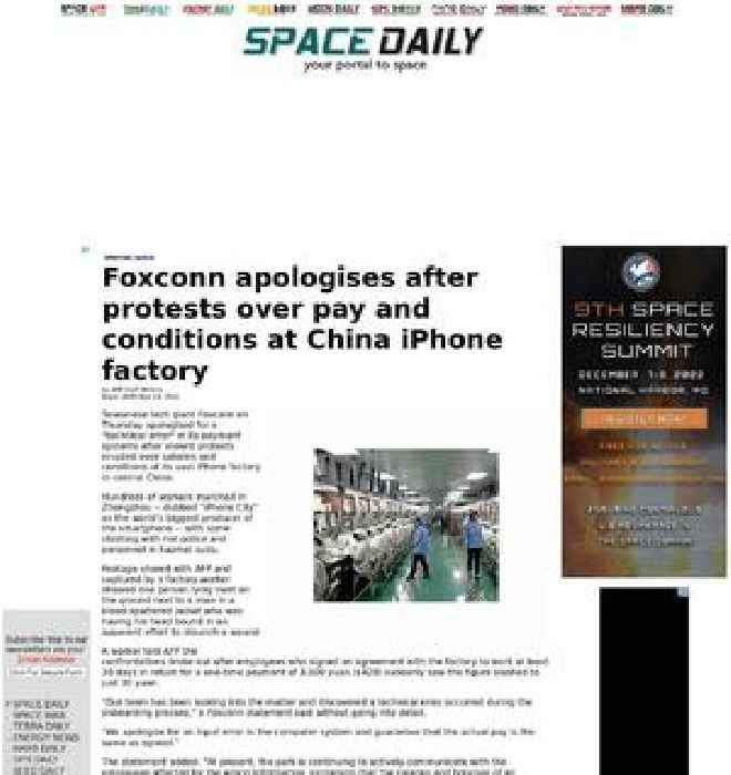 Foxconn apologises after protests over pay and conditions at China iPhone factory
