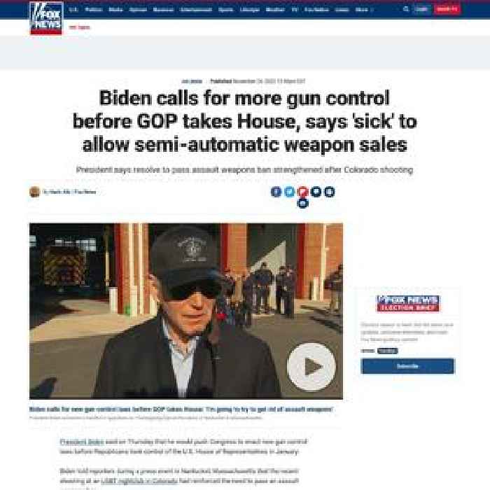 Biden calls for more gun control before GOP takes House, says 'sick' to allow semi-automatic weapon sales