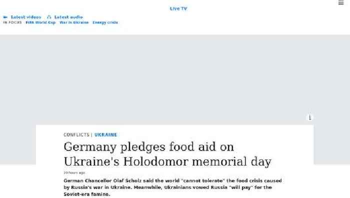 Germany pledges food aid on Ukraine's Holodomor memorial day