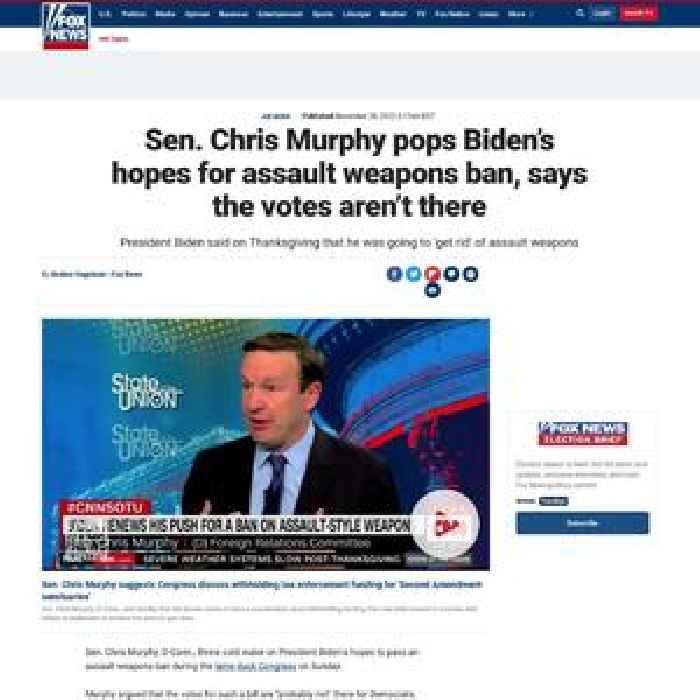 Sen. Chris Murphy pops Biden’s hopes for assault weapons ban, says the votes aren’t there