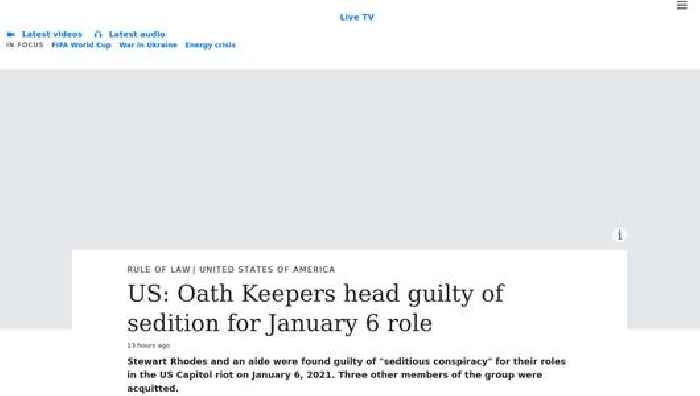 US: Oath Keepers head guilty of sedition for January 6 role