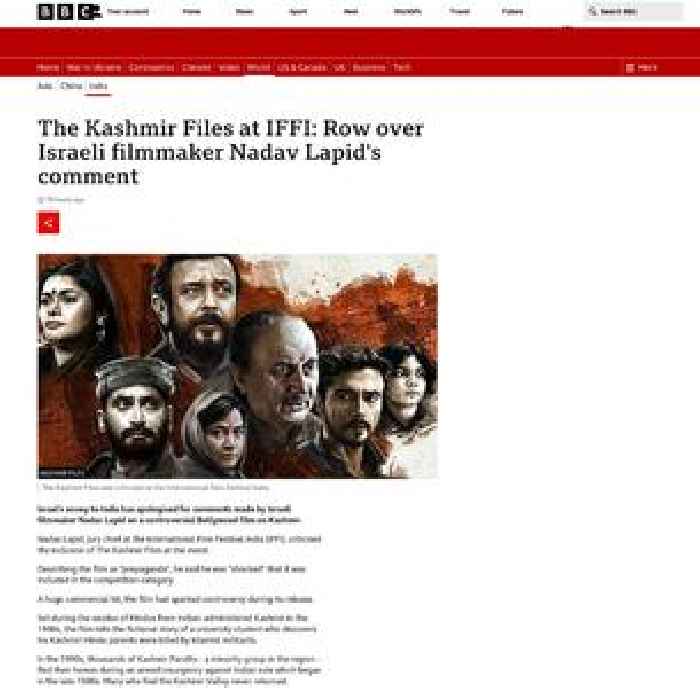 The Kashmir Files at IFFI: Row over Israeli filmmaker Nadav Lapid's comment