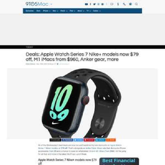 Deals: Apple Watch Series 7 Nike+ models now $79 off, M1 iMacs from $960, Anker gear, more