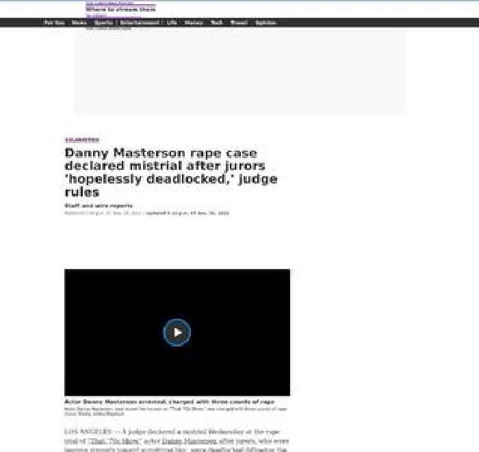 Danny Masterson rape case declared mistrial after jurors 'hopelessly deadlocked,' judge rules