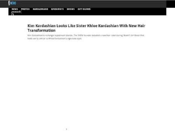 
                        Kim Kardashian Looks Like Sister Khloe With New Hair Transformation
