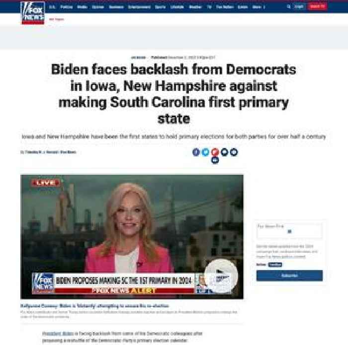 Biden faces backlash from Democrats in Iowa, New Hampshire against making South Carolina first primary state