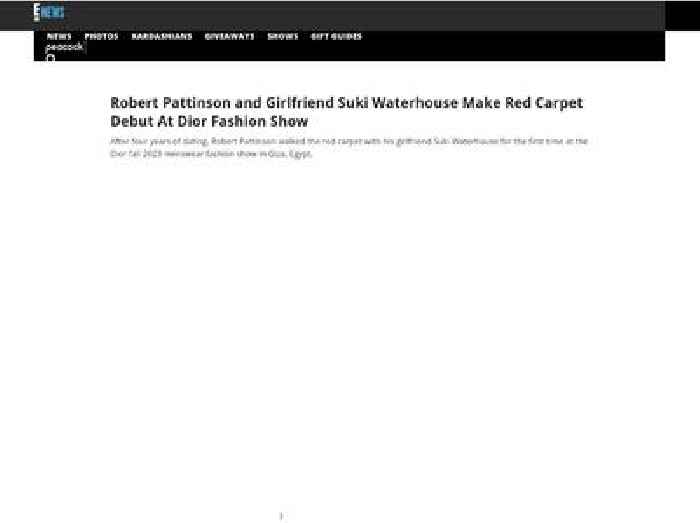 
                        Robert Pattinson and Girlfriend Suki Waterhouse Make Red Carpet Debut
