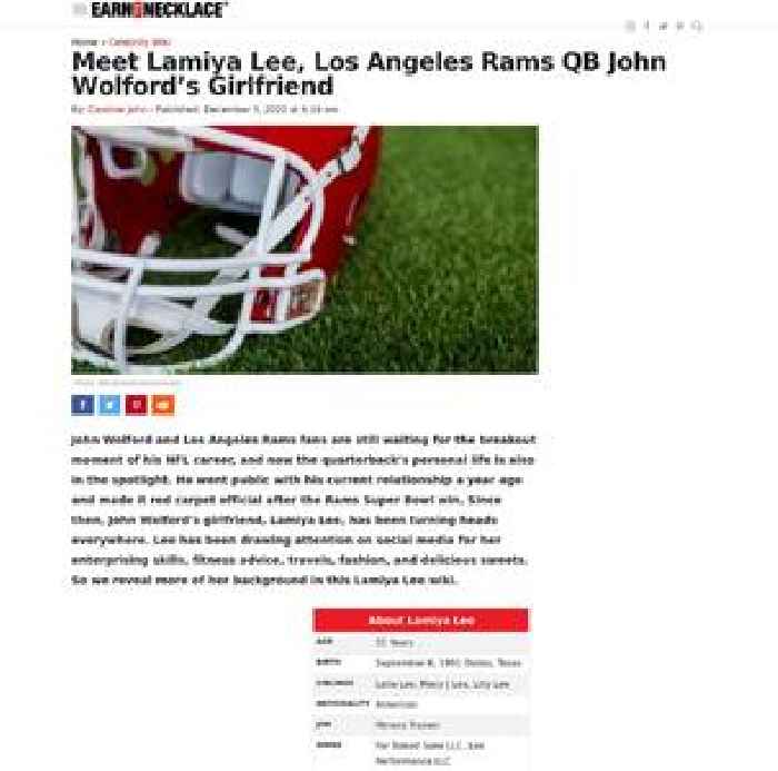 Meet Lamiya Lee, Los Angeles Rams QB John Wolford’s Girlfriend