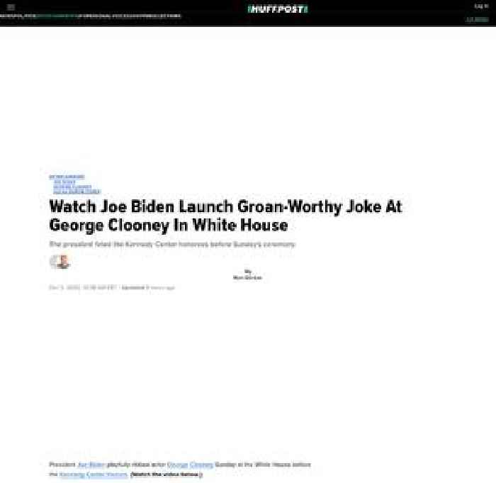 

    Watch Joe Biden Launch Groan-Worthy Joke At George Clooney In White House

