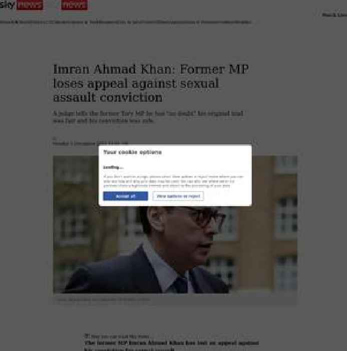 Former MP Imran Ahmad Khan loses appeal against sexual assault conviction