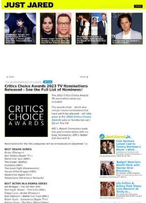 Critics Choice Awards 2023 TV Nominations Released - See the Full List of Nominees!