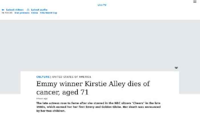 Emmy winner Kirstie Alley dies of cancer, aged 71