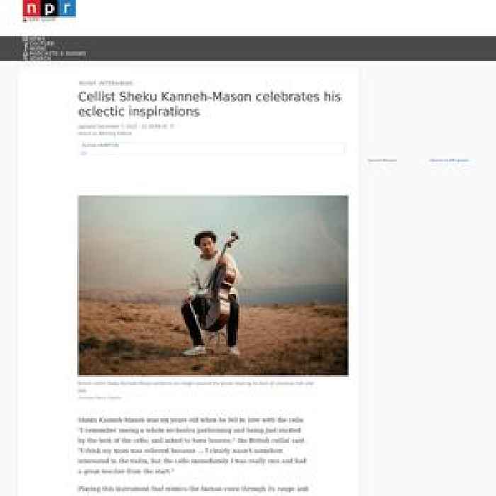Cellist Sheku Kanneh-Mason celebrates his eclectic inspirations