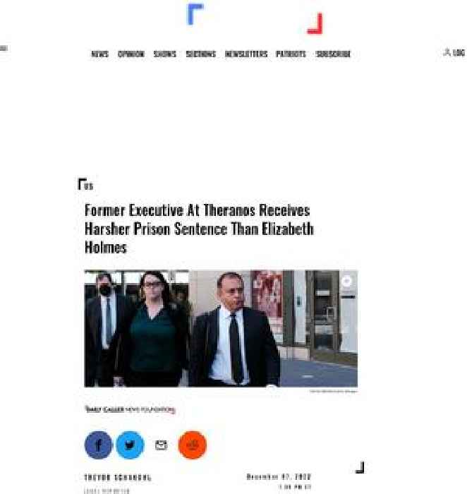Former Executive At Theranos Receives Harsher Prison Sentence Than Elizabeth Holmes