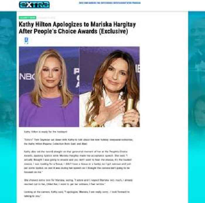 Kathy Hilton Apologizes to Mariska Hargitay After People’s Choice Awards (Exclusive)