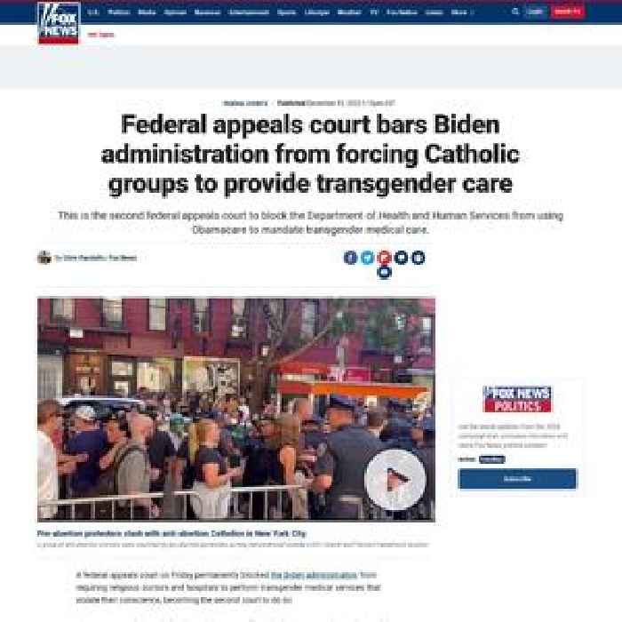 Federal appeals court bars Biden administration from forcing Catholic groups to provide transgender care