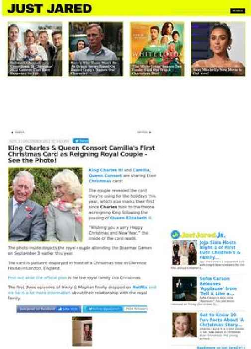 King Charles & Queen Consort Camilla's First Christmas Card as Reigning Royal Couple - See the Photo!