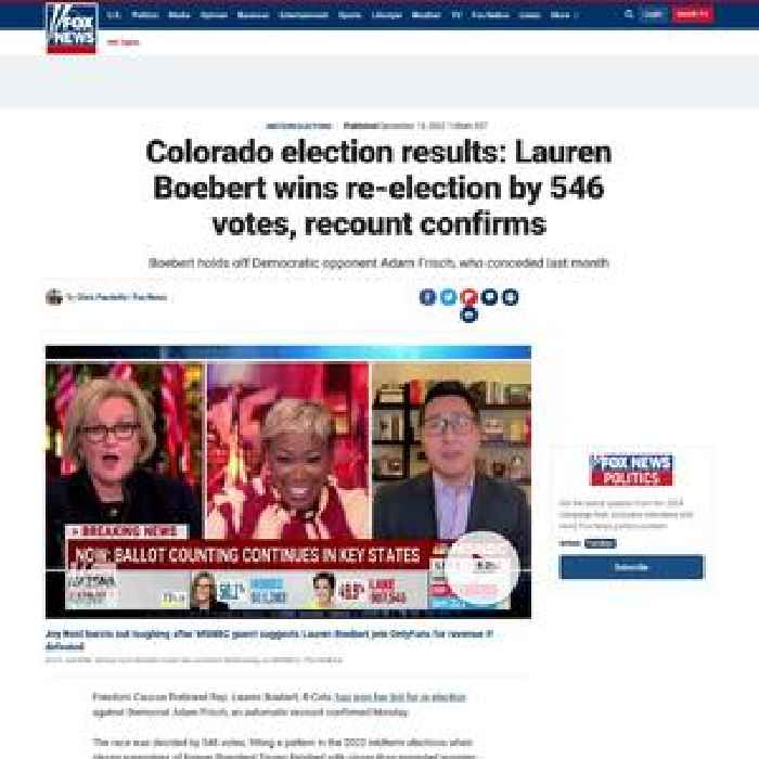 Colorado election results: Lauren Boebert wins re-election by 546 votes, recount confirms
