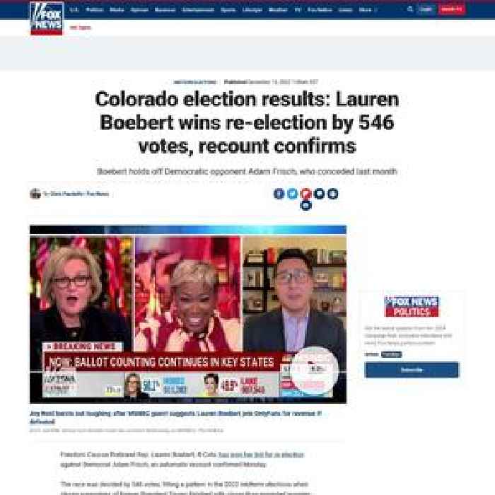 Colorado election results Lauren Boebert wins One News Page