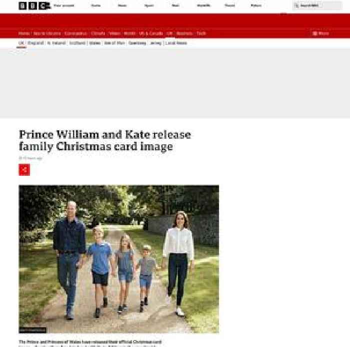 Prince William and Kate release family Christmas card image
