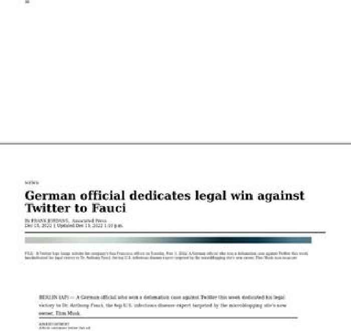 German official dedicates legal win against Twitter to Fauci