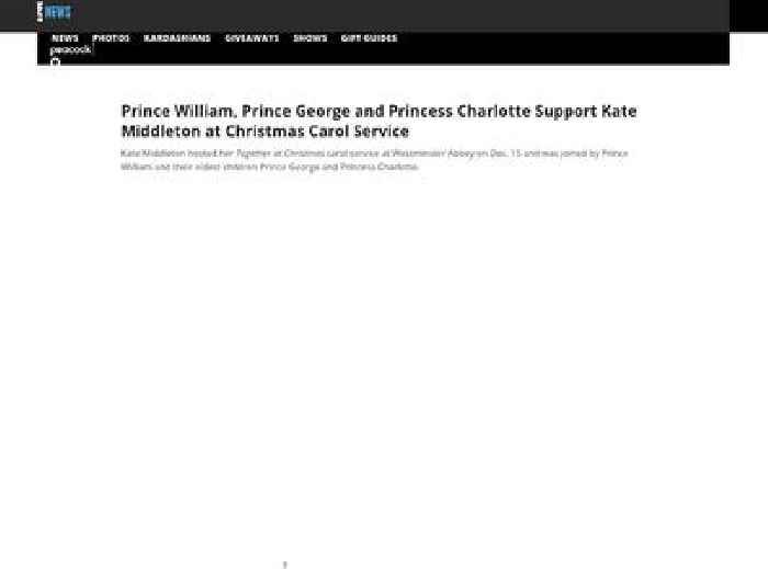 
                        Prince William, Kids Support Kate Middleton at Christmas Carol Service
