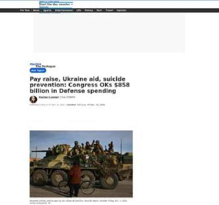 Pay raise, Ukraine aid, suicide prevention: Congress OKs $858 billion in Defense spending