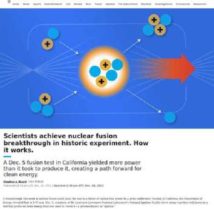 Scientists achieve nuclear fusion breakthrough in historic experiment. How it works.