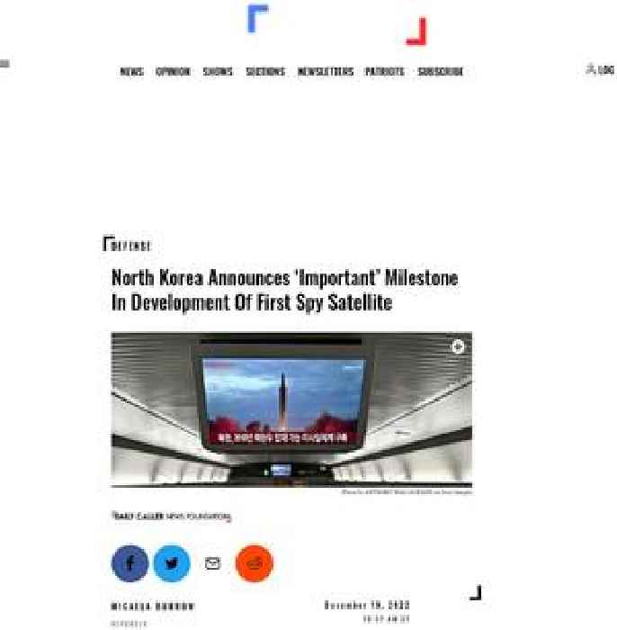 North Korea Announces ‘Important’ Milestone In Development Of First Spy Satellite