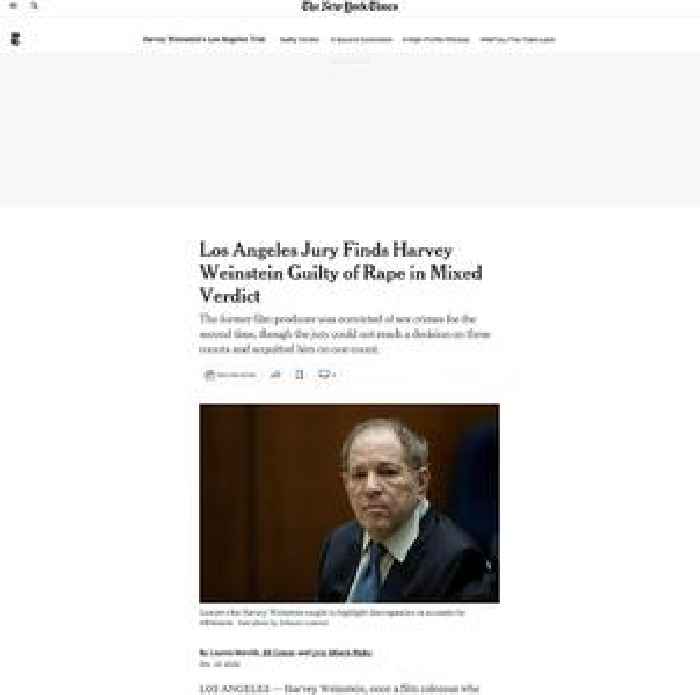 Los Angeles Jury Finds Harvey Weinstein Guilty of Rape in Mixed Verdict