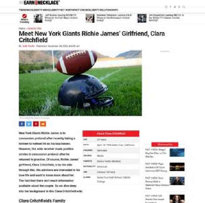 Meet New York Giants Richie James’ Girlfriend, Clara Critchfield