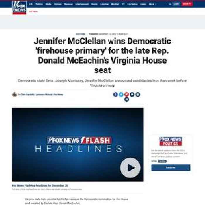 Jennifer McClellan wins Democratic 'firehouse primary' for the late Rep. Donald McEachin's Virginia House seat