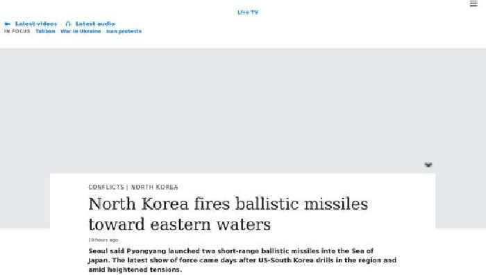 North Korea fires ballistic missiles toward eastern waters