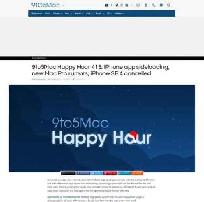 9to5Mac Happy Hour 413: iPhone app sideloading, new Mac Pro rumors, iPhone SE 4 cancelled