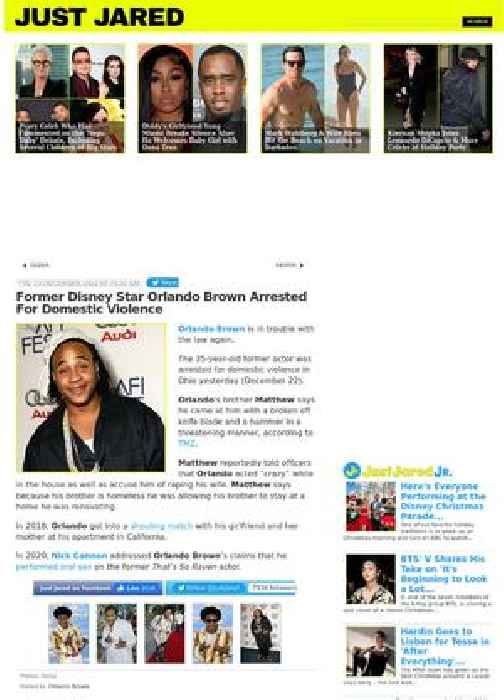 Former Disney Star Orlando Brown Arrested For Domestic Violence