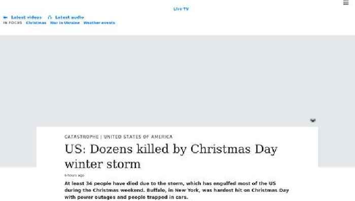US: Dozens killed by Christmas day winter storm
