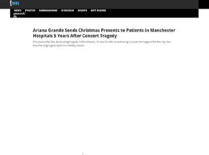 
                        Ariana Grande Sends Christmas Presents to Patients in Manchester
