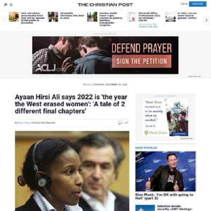 Ayaan Hirsi Ali says 2022 is 'the year the West erased women': 'A tale of 2 different final chapters'