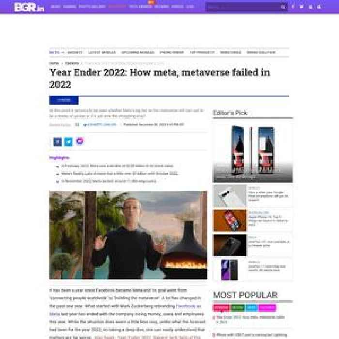 Year Ender 2022: How meta, metaverse failed in 2022