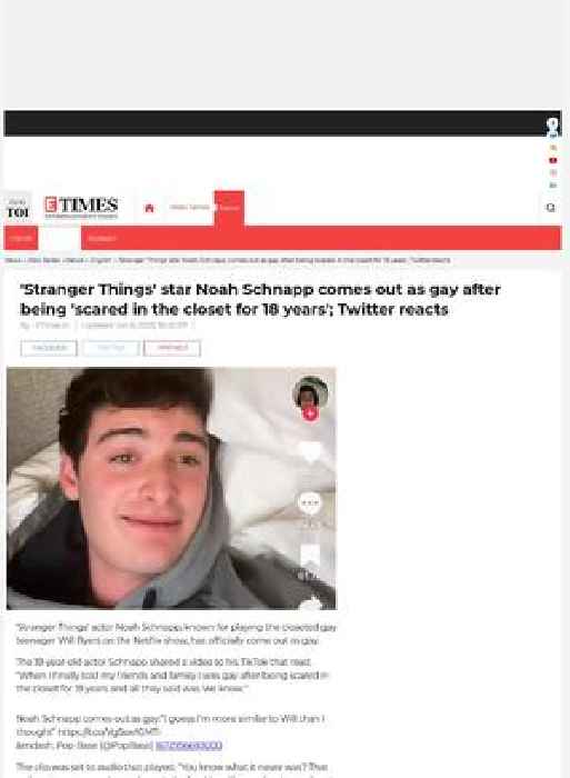 Actor Noah Schnapp comes out as gay