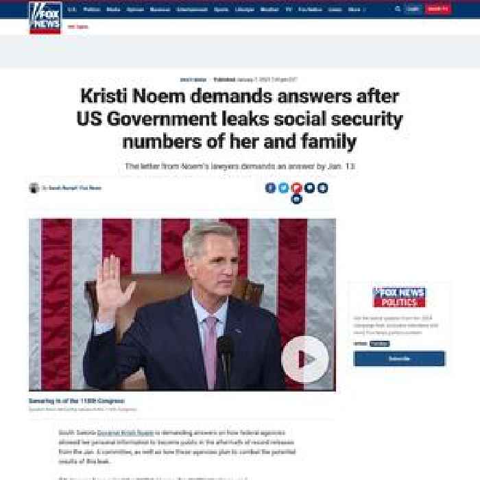 Kristi Noem Demands Answers After Us Government Leaks One News Page 0183