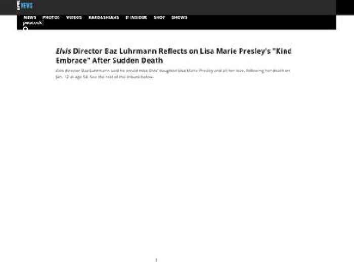 
                        Baz Luhrmann Reflects on Late Lisa Marie Presley's 