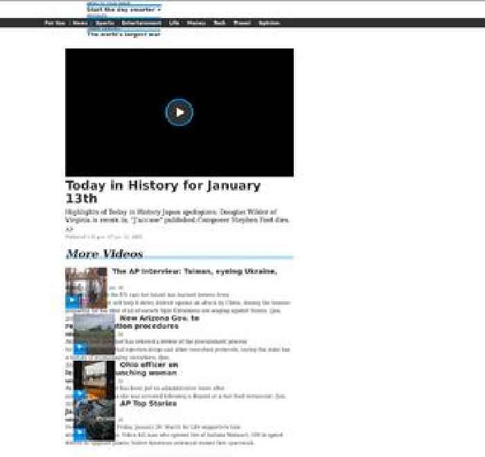 Today in History for January 13th