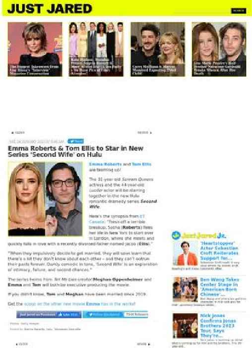Emma Roberts & Tom Ellis to Star in New Series 'Second Wife' on Hulu